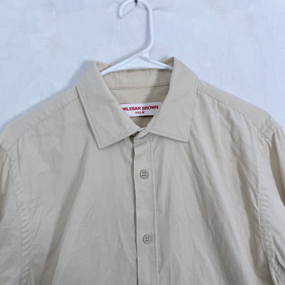 Orlebar Brown Corduroy Shirt Mens M Beige Casual Preppy Button Up - Picture 2 of 11
